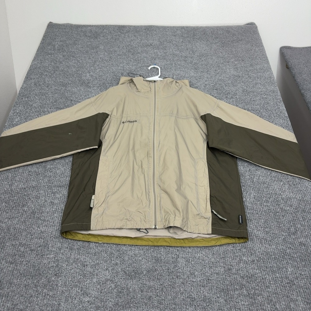 Columbia Jacket Mens L Tan Nylon Waterproof Full Zip Gorpcore Outdoor Style